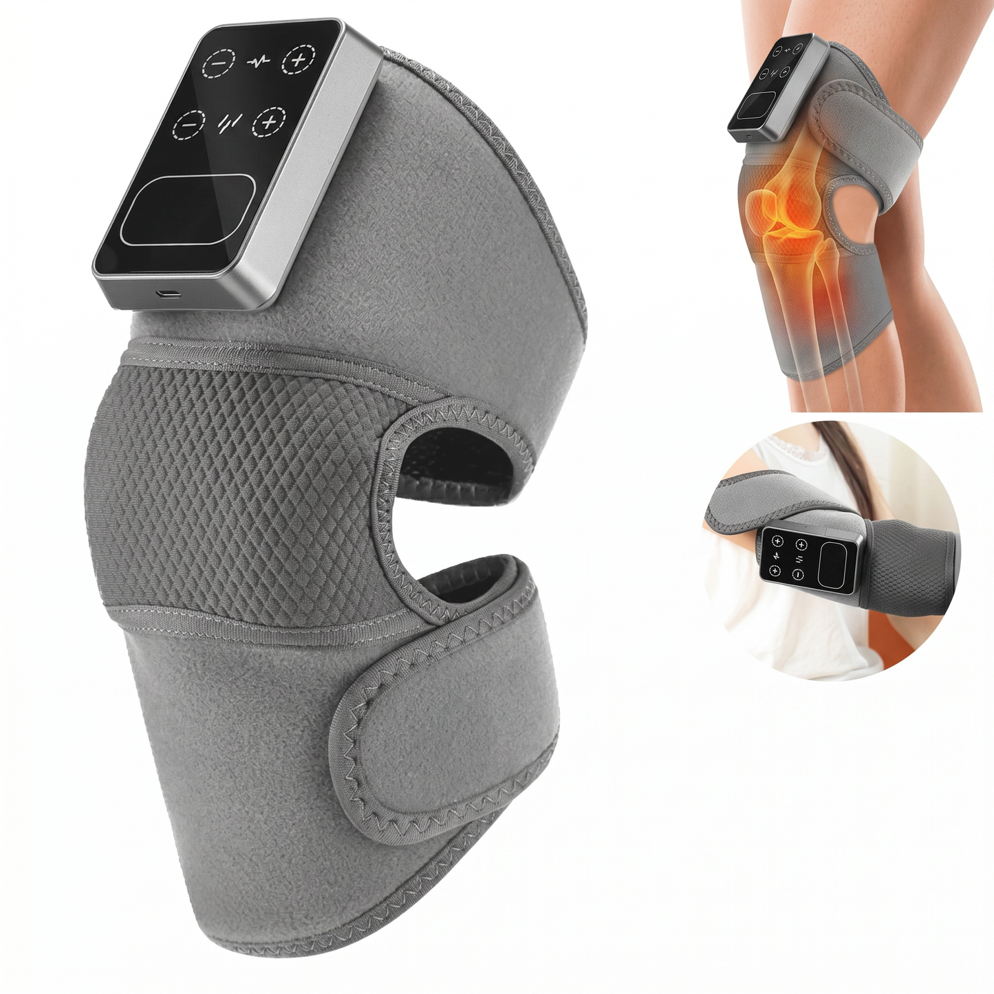 Eletric Heating Massage Device Vibration Knee Pads for Shoulder Elbow Joint Warm Massage Thermal Knee Pad Blood Circulation.